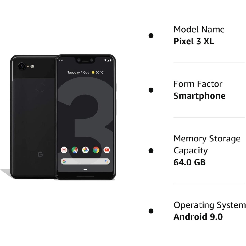 Google Pixel 3 XL 64GB Unlocked GSM & CDMA 4G LTE Android Phone w/ 12.2MP Rear & Dual 8MP Front Camera - Just Black (Renewed) - Image 4